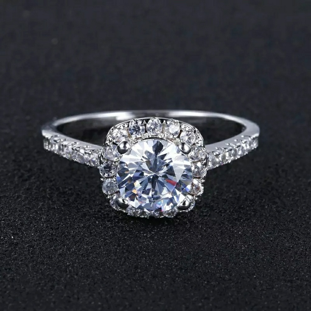 NEW! Square Halo Ring - Picture 2 of 4